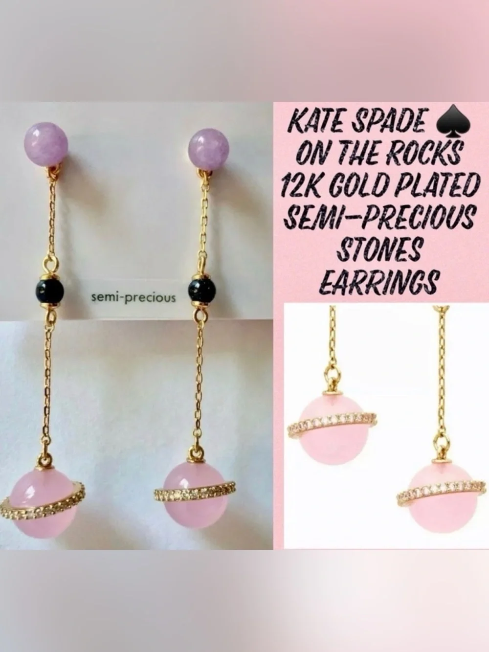 Kate Spade Authentic On the Rocks Linear Drop Earrings